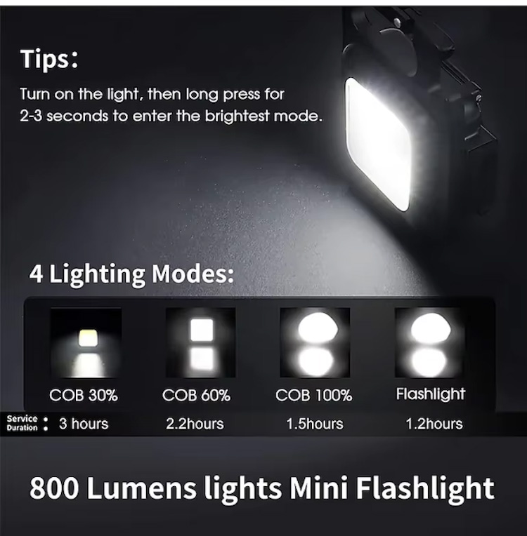 Keychain Torch, COB Flashlight, Keychain Light, Keyring Torch, COB Flashlight, Work Lamp, LED Light, Pocket Light, Magnet Light, Rechargeable Flashlight, Night Light, COB Keychain Light, High Lumens Light
